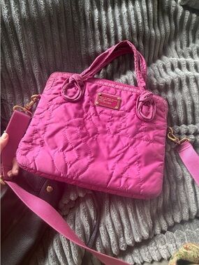 Marc Jacobs Quilted Hot Pink Nylon Crossbody computer bag